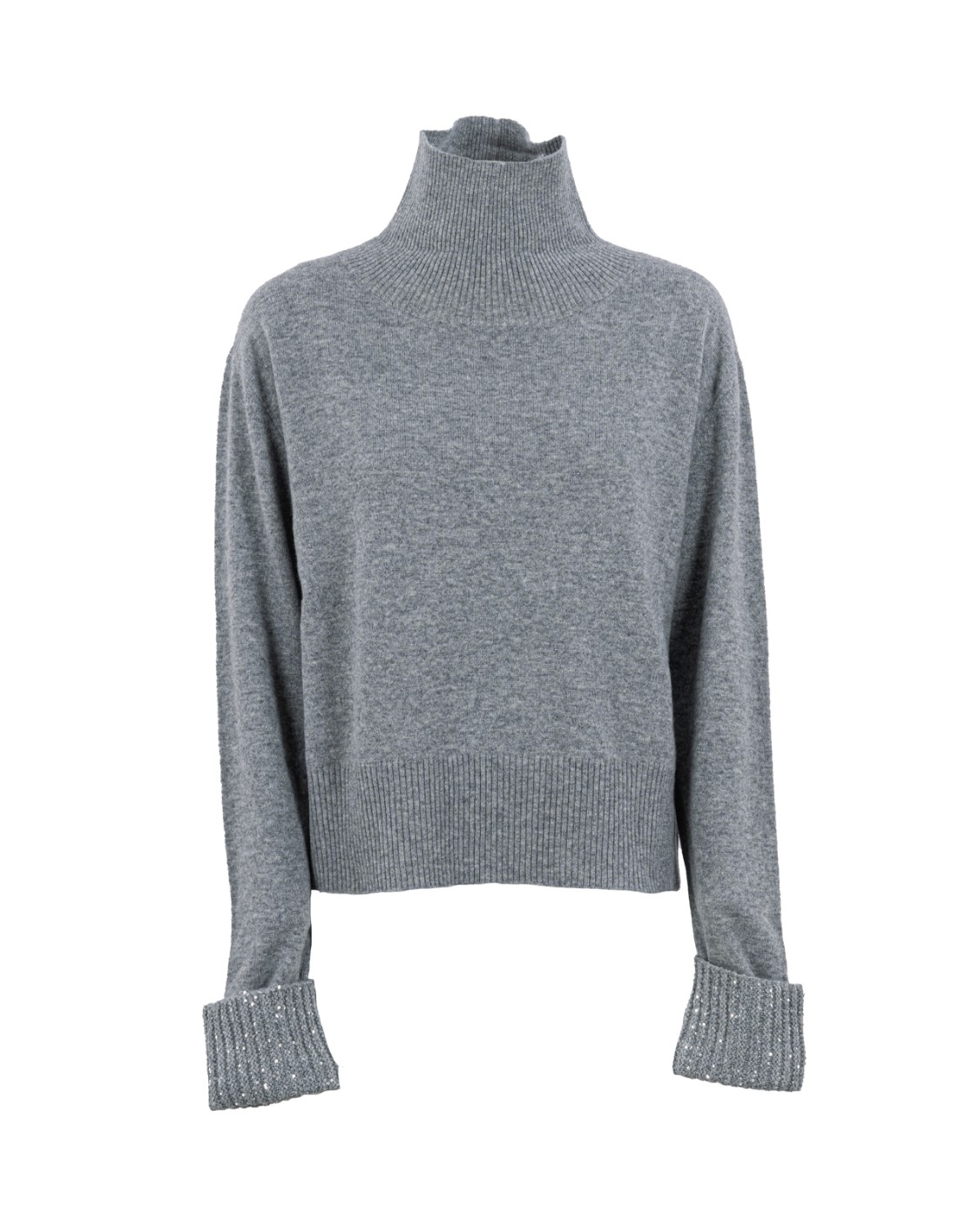 shop FABIANA FILIPPI  Pull: Fabiana Filippi maglia in misto cashmere.
Collo alto.
Vestibilità regular.
Brillanti paillettes sui polsini.
Composizione: 75% lana vergine – 15% seta – 10% cashmere.
Made in Italy.. MAD224F517-I918-8132 number 2275925